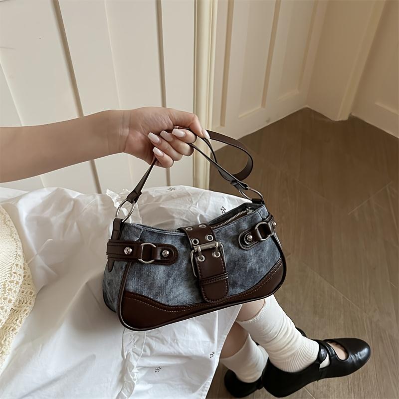 Hot Girl Motorcycle Studded Summer Niche Cute Women's Shoulder Bag/Shoulder Bag, Can Be Carried by Hand, Shoulder, or Crossbody (Two-Way)