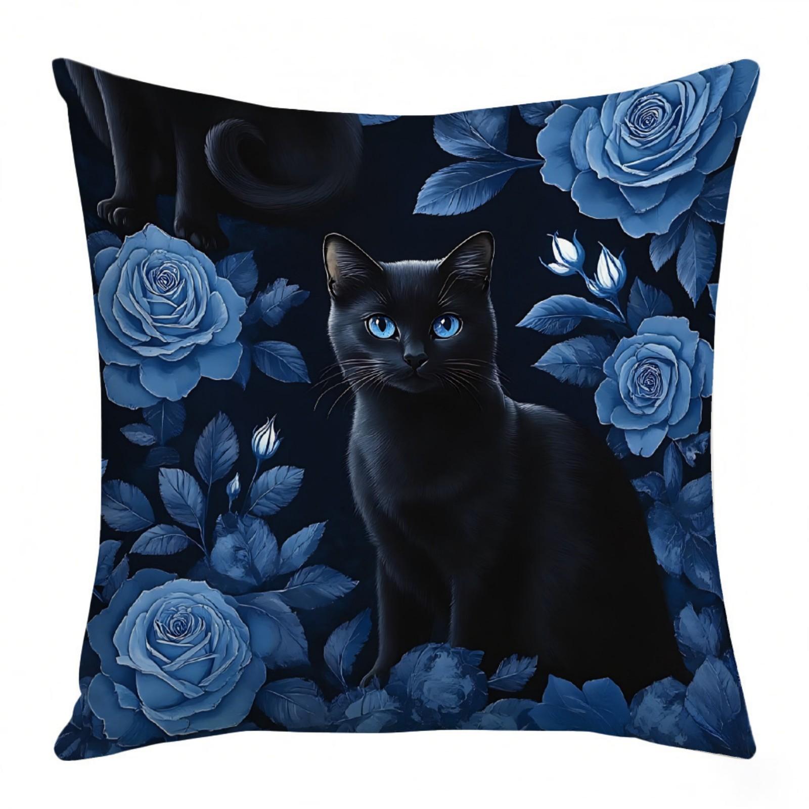 

45x45cm Halloween Decorative Pillow Cover Single Side Print Linen Fabric Hidden Zipper Design Suitable for Sofa Bedroom Home Decoration one size