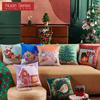 1PC Nuan Series Christmas Pillowcase Cartoon Pattern Printed Soft Cushion Cover for Sofa Living Room Bedroom Home Decor Party Decor