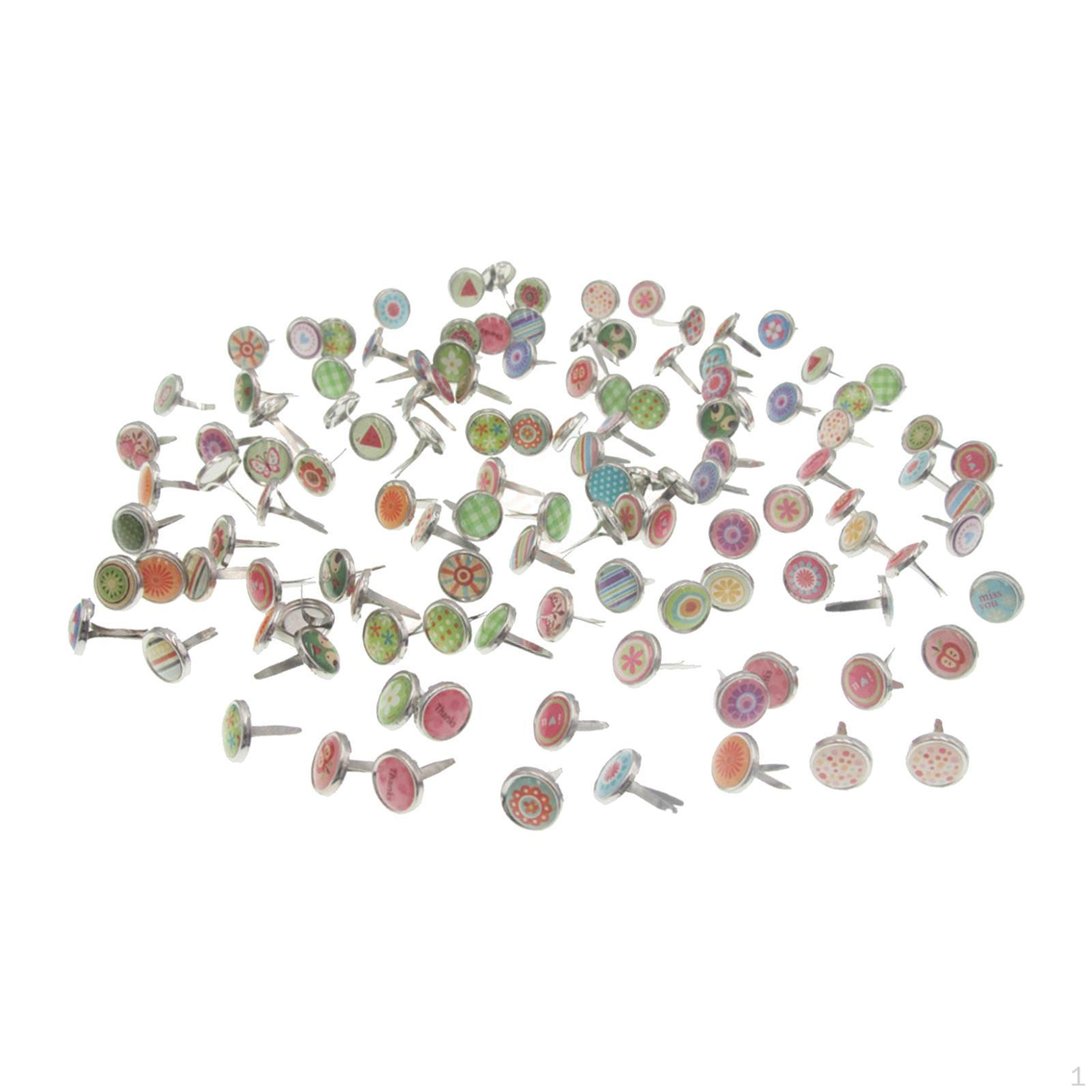 

200 Count Mini Brads Paper Fasteners for Craft Projects Diameter 9.5 mm