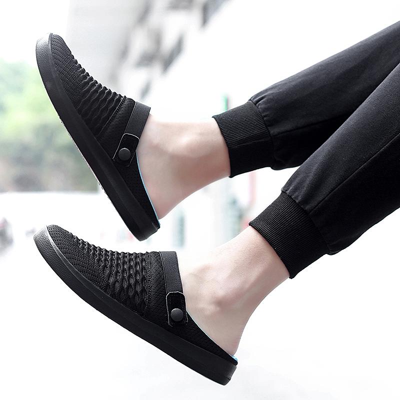 Men's Backless Walking Mule Summer Slip-on Closed Toe Loafer Casual Slide Slipper Traveltime Mule for Men