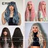 Women's Full Head Wig: European-American Style, Long Wavy Curls, Air Bangs, Various Colors and Styles Available.