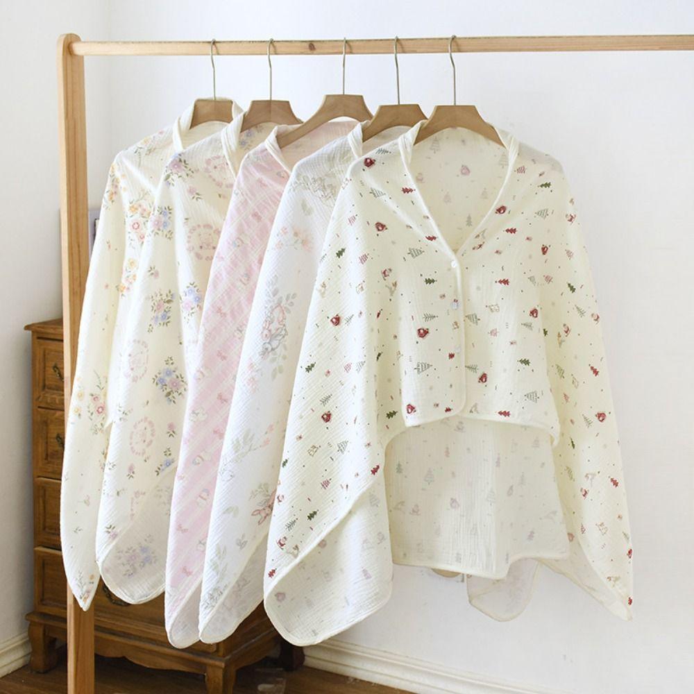 Prodyšná bavlněná mateřská pláštěnka/deka Květinový potisk Venkovní kojicí ručník Klimatizovaná místnost