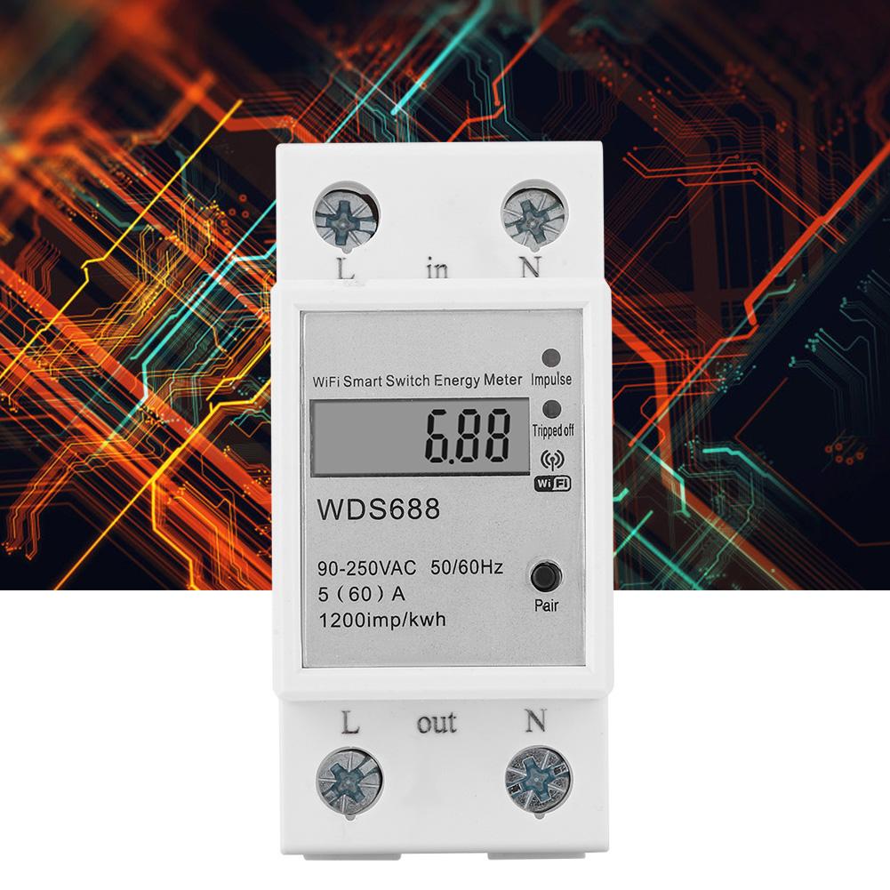 WDS688 Intelligenter Stromzähler Einphasig Multifunktion Fernbedienung Wattmeter 90 250VAC 5 60A