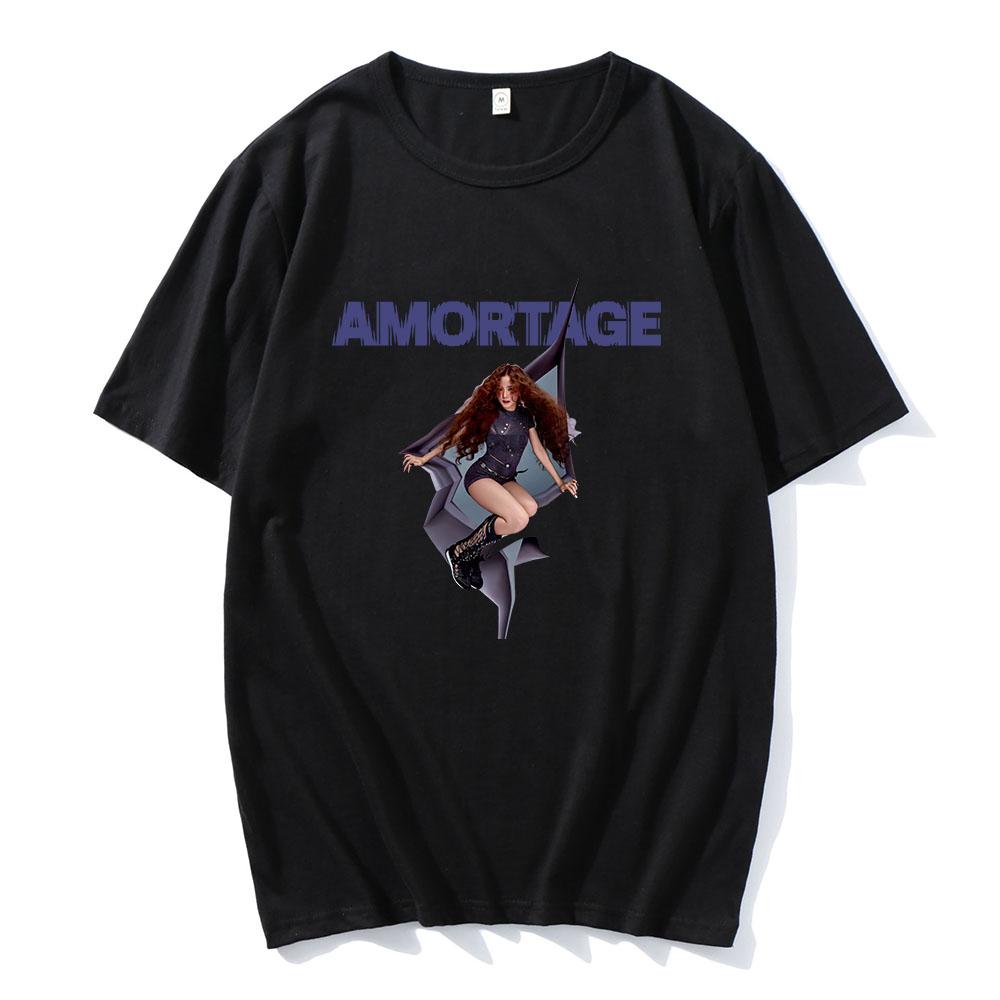 Streetwear Korejská zpěvačka JISOO AMORTAGE Tričko Pánské oblečení Hip Hopová trička Ležérní Pánská Dámská Bavlněná trička Hip Hopová Módní Trička