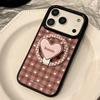 Vintage plaid gilt iphone17promax apple 16 mobile phone case 13 magnetic love bracket 15 for 14