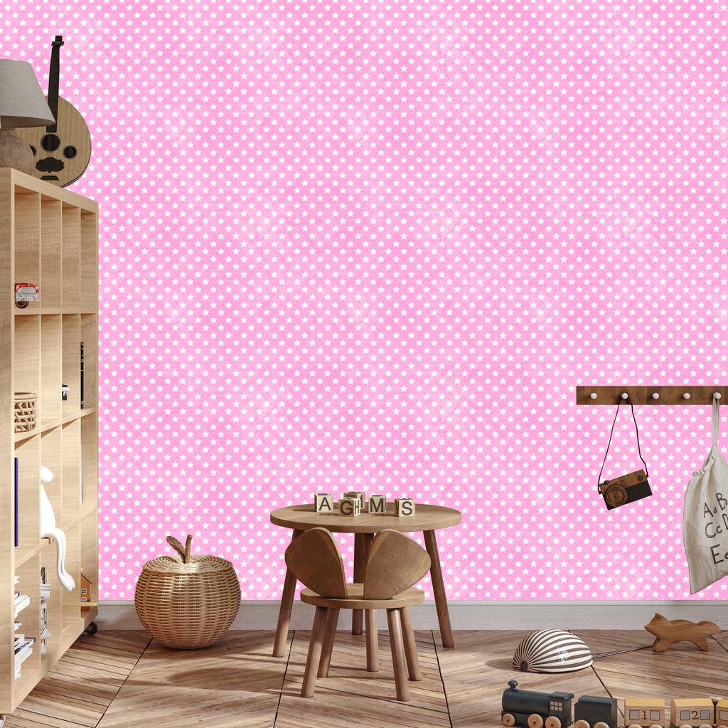 Powder Pink Stars Wallpaper, Powder Pink Background for Living Room and Bedroom 50x1000
