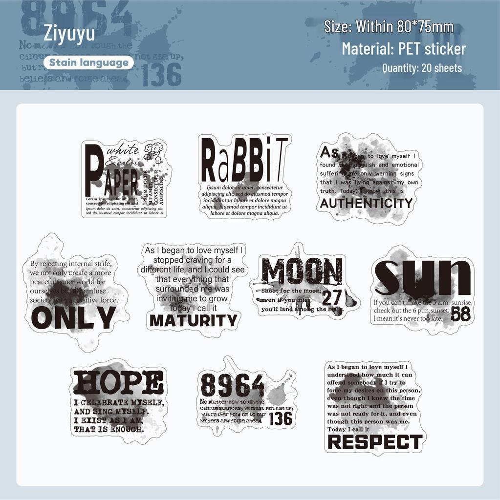 RetroStory Ink Dye Series Decorative Stickers - Creative Retro Background for DIY Collage & Journal