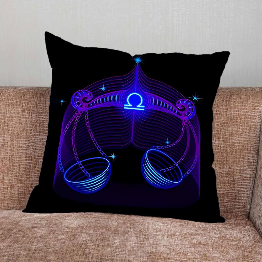 

Zodiac Sign 12 Constellations Pillow Case For Home Bedroom Car Office Decoration Living Room Sofa Cushion Cover Suitable 16x16Inch
