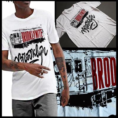 Brooklyn New York 80er Retro U-Bahn T-Shirt New York City Graffiti Zug Tee Neu