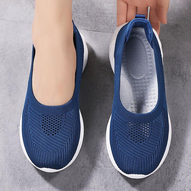 Women’s Sandals Slip on Sneakers Casual Summer Black Socks Shoes Blue Lightweight Beach Shoes Large Size