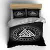 Viking Valknut Rune Bedding Set Black Bedding Set (1 Duvet Cover, 2 Pillowcases, Duvet Not Included)