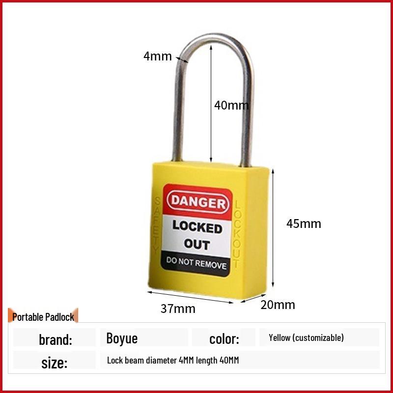 Explosion-Proof Nylon Safety Padlock with 4MM Insulated Shackle for Energy Isolation жёлтый