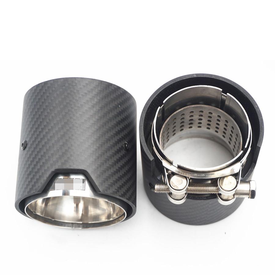 Brand New Car Carbon Fiber Exhaust End Tail Tips 71mm In