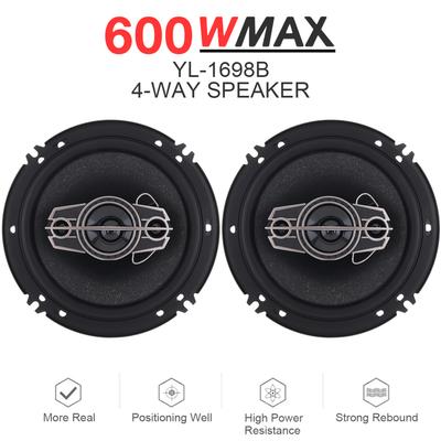 Ein Paar 6 Zoll Autoradio Türlautsprecher 600 Watt Max, 4-Wege, Full-Range-Audio, Hochtöner, Koaxiallautsprecher