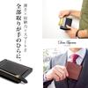[Dom Teporna] Men's Money Clip with Coin Pocket, Genuine Italian Leather, Slim Bi-fold Wallet, Billfold, Card Case, Black
