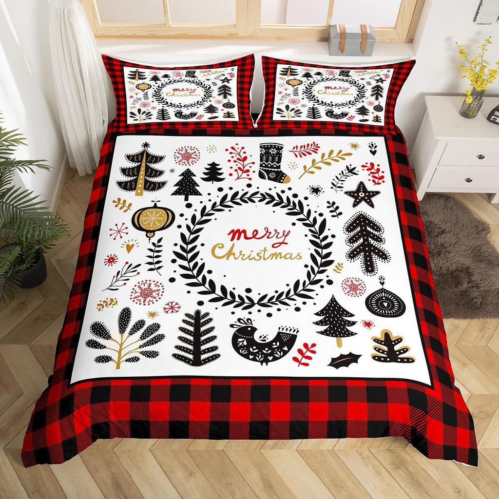 Christmas-themed Down Comforter Set Bedding Set 3-piece Duvet Cover Set