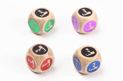 TOYGER Coin Dice Wooden 4 Pieces Instead of TCG Coin Toss (Card Game)