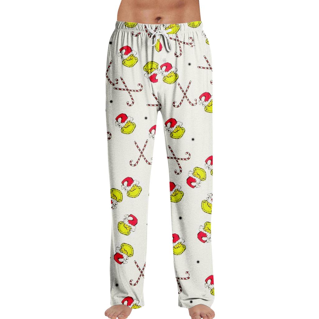 Pyjamasbukser Nattøy Fritidssnor Elastisk midje Bukser Komfortable Rette Yoga Løse Bukser