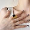 French Style Irregular Open Ring Fashion Crystal Open Ring Women Retro Elegant Light Luxury Party Jewelry Gifts