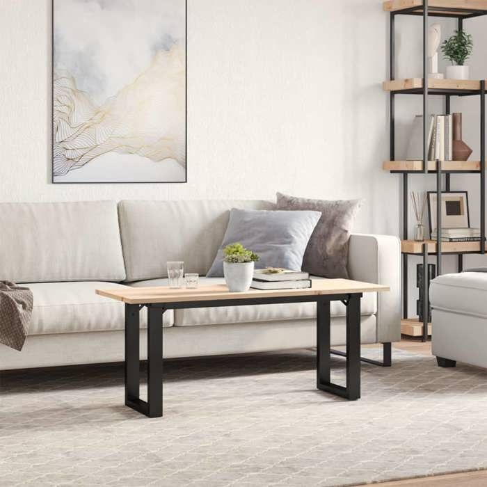 VidaXL Table Basse Cadre en O, Table d'Appoint, Bout de Canapé, Meuble de Salon Salle de Séjour, 110x40x45 cm Bois de Pin 3282667