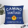 Buen Camino De Santiago Square Pillow Cases Compostela Peregrino Cushion Covers Creative Zippered Pillowcase For Sofa 45*45Cm