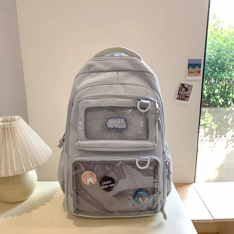 Mochila Kawaii de Estilo Japonés para Niñas Bolsa Ita Transparente para Mujeres Mochila de Gran Capacidad Mochila Escolar de Moda para Estudiante Universitario JK