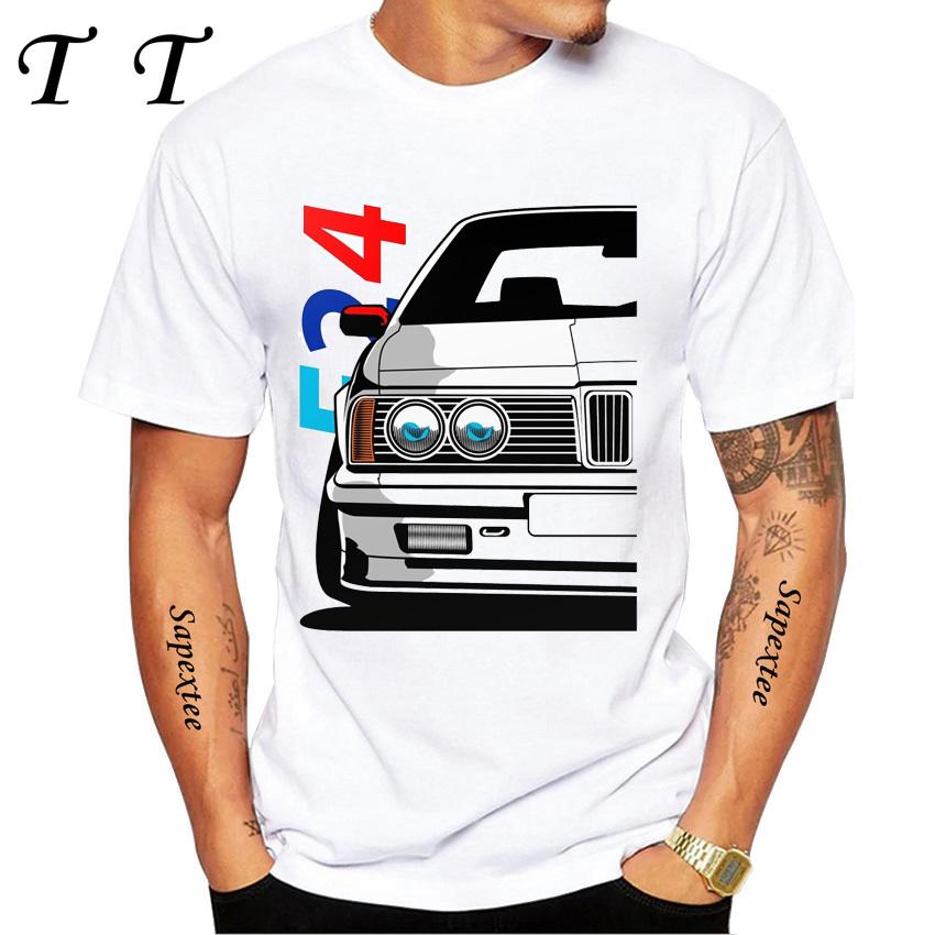 New Summer Men Short Sleeve Drive The Classic Germany EUDM - E34 M5 - X5 E30 Cars Evolution Retro T-Shirt Boy Casual White Tees