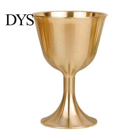Smooth Goblet Wine Glass Durable Good Gloss Copper Portable Red Edge Cup for Daily Use Brass