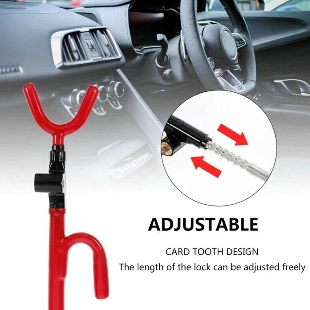 Universal Steering Wheel Lock Heavy Duty Twin Hooks Anti Theft Steering Wheel Lock Extension-type Car Lock for Car Van Truck SUV