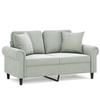 Canapé 2 places - Maison Exclusive - Velours gris clair - Cadre métal - 152x77x80 cm