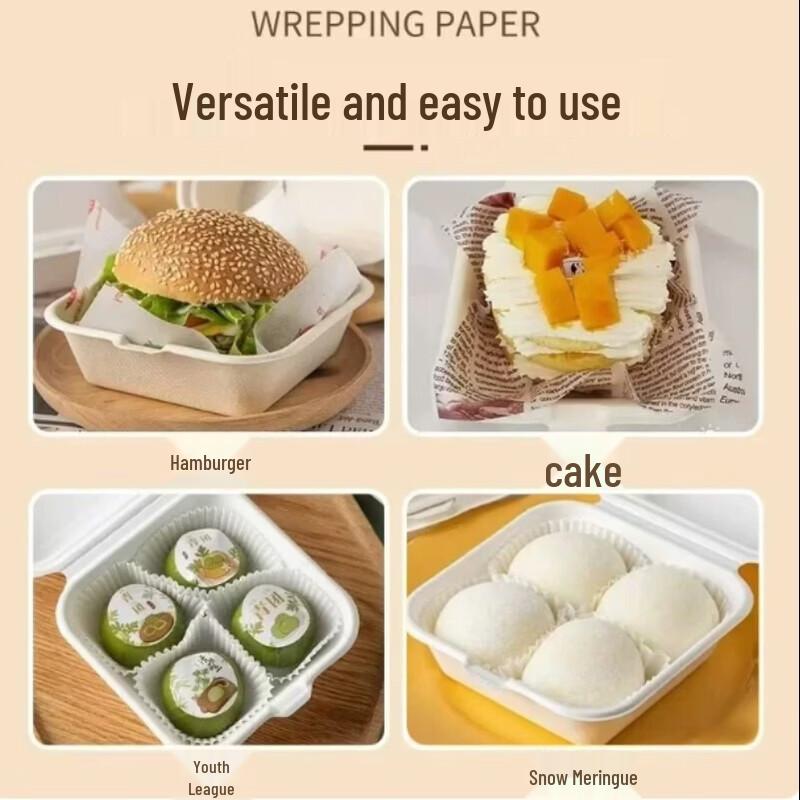 AVADEN Biodegradable Dessert Takeaway Boxes with Lids (50-Pack)