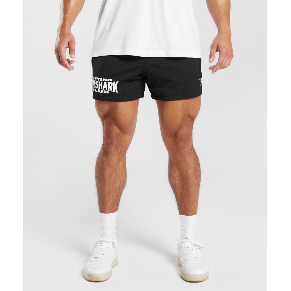 

Шорты GYMSHARK Lifting Club Mesh 5, черные A6A2H BB2J S