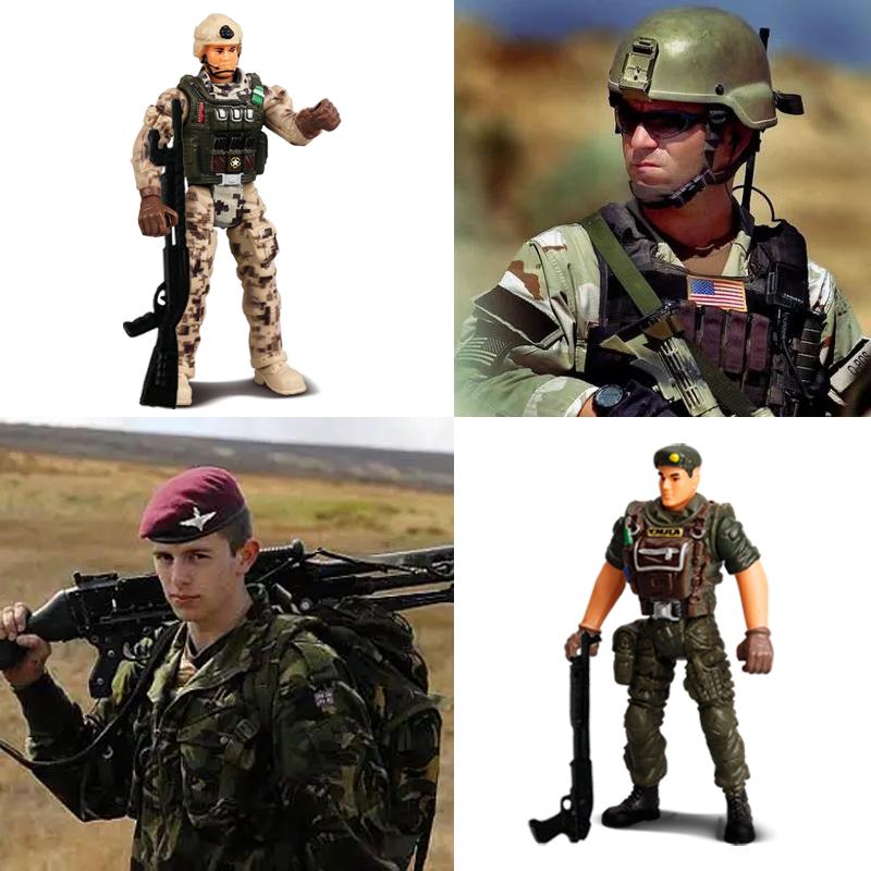 4inch Army Men Special Forces Soldiers Fireman Action Figures Playset Military Modle Toys For Kid Boy Christmas Lovely Gifts