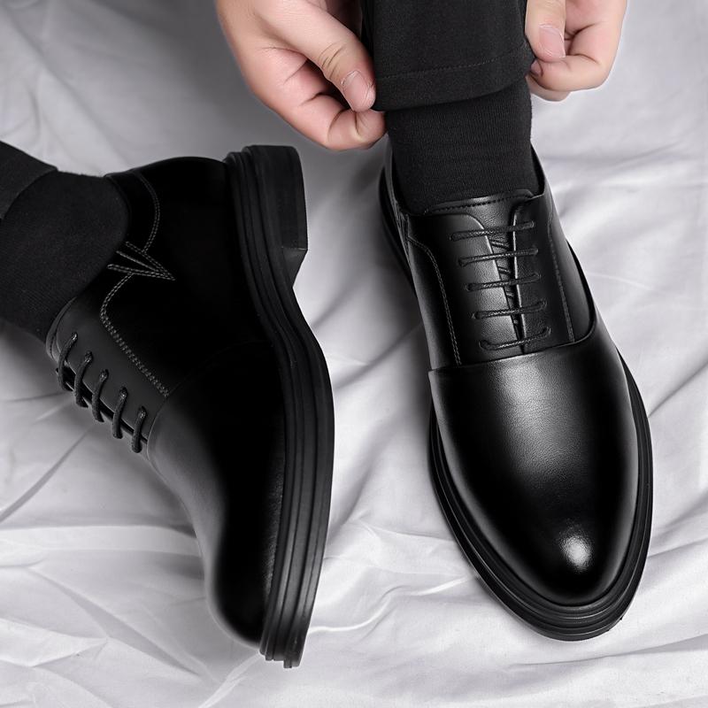Fashion 3/6/8cm Heel Elevator Leather Shoes for Men Spring Autumn Classic Business Luxury Oxfords Height Increase Footwear Suit Shoes