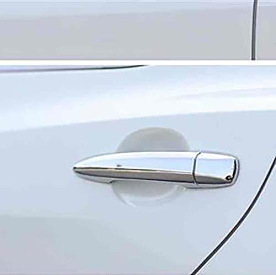 RUIQ Exterior Door Handle Covers for Nissan Kicks Full Chrome Plated Smart Key Entry Button P15, Coverage, (No Hole)