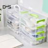 Transparent 4-Layer Storage Container with Handle Large Capacity Multipurpose Crafts Supplies Sewing Utility Storage Bin Storage Organizer