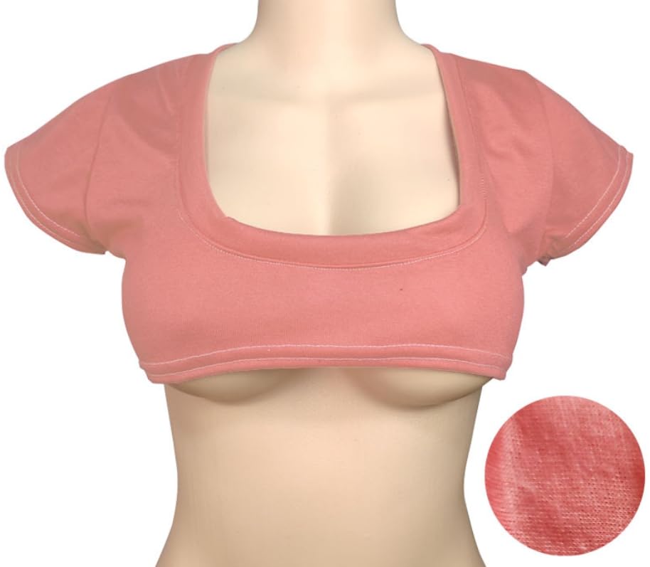 [DOKiDOKi] Ultra-Short T-Shirt [Pink], Underbust Coverage, Solid Color, Sexy, Thin, Cut-and-Sew Top, Size Small
