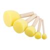 Sponge Brush Set Wooden Handle Round Kids Painting Tool Foam Brush for   Acrylic Watercolor Art Craft 5pcs
