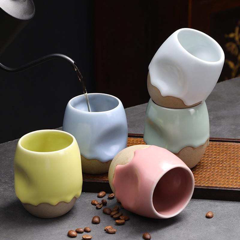 180ml Kreativ Æggeformet Keramik Kop Vintage Keramisk Kaffekop Latte Ru Ovn Vintage Grov Keramik Kop Drikkeredskaber