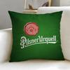 Beverage Brand Pilsner Urquell Cushion Cover Soft  EasyWash Pillow Case  Versatile for Couch Bed Travel and Office
