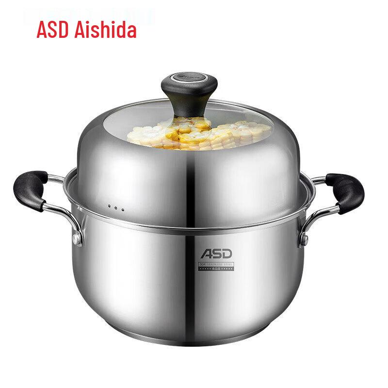 ASD 24CM 304 Stainless Steel Steamer Soup Pot