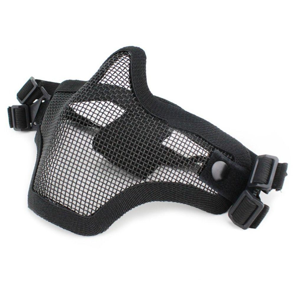 Protective Strike Metal Face Mask Adjustable Steel Mesh Mask Half Face Wire Mask  Cosplay Costume