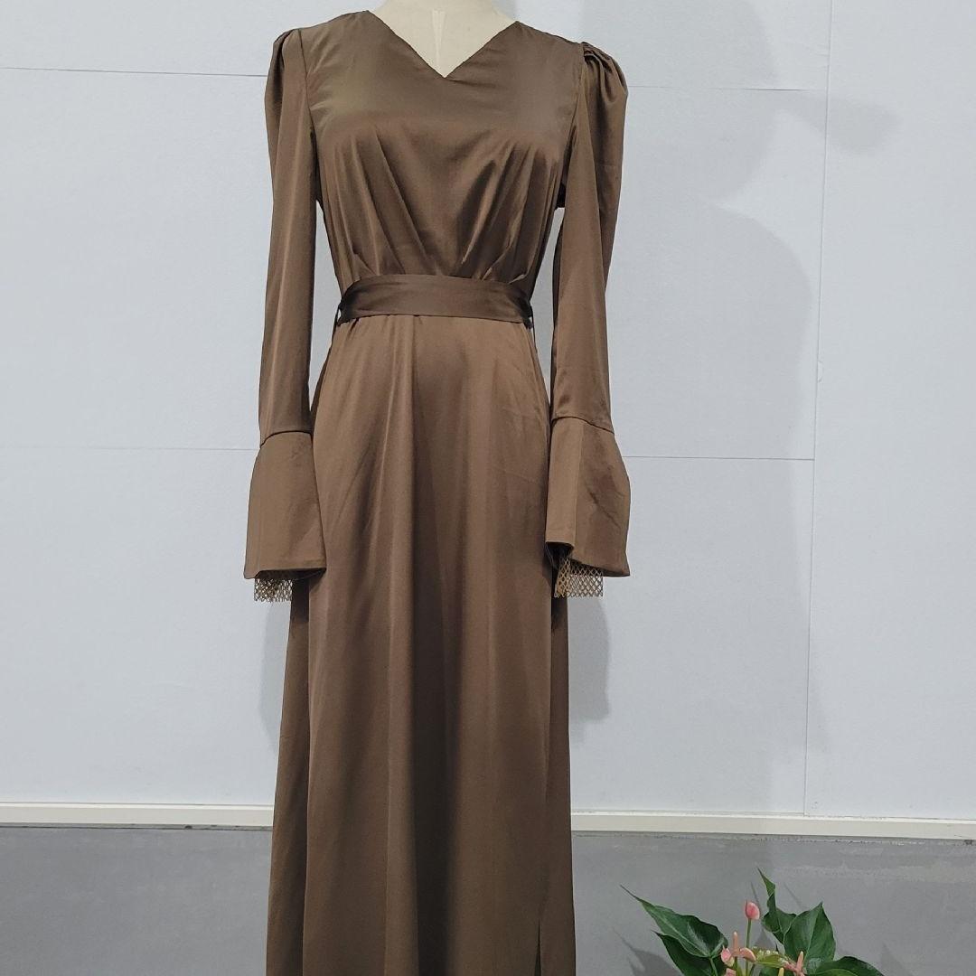 

Платье в стиле GMXIA ретро с V-образным вырезом, уменьшающее возраст, с рукавами-пузырями, длинными рукавами и шнуровкой на талии. XXL