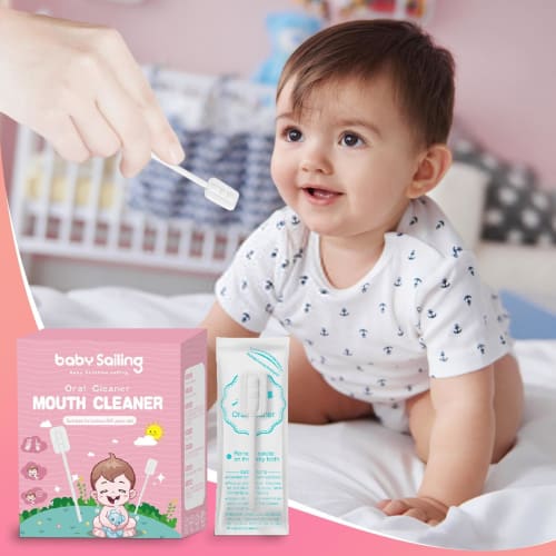 Flexible Baby Toothbrush - Baby Oral Cleaner, Tongue Cleaner Skim Gauze 30 Pieces, Portable Oral Tongue Gauze Gum Cleaner, Toothbrush Tongue Cleaner f