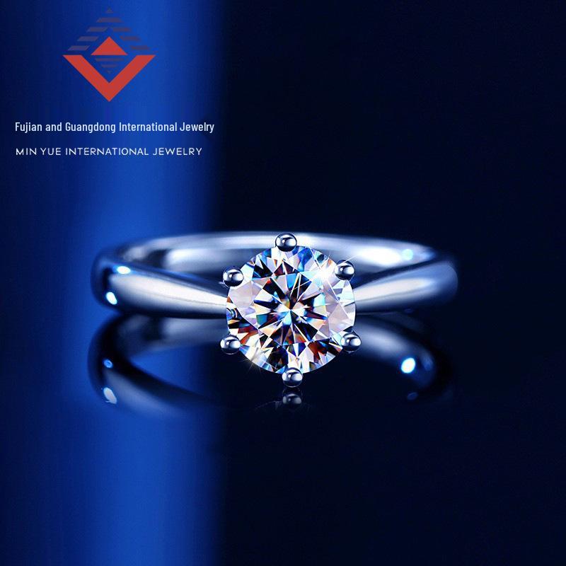Min Yue S925 Silver Moissanite Open Ring - Exclusive Xiaohongshu Style