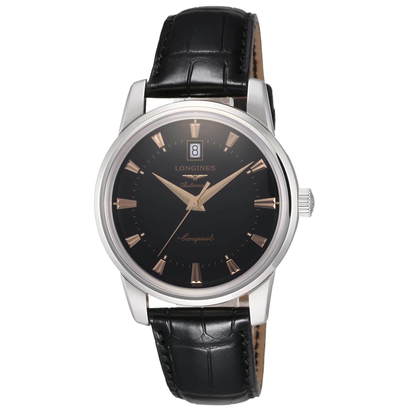 

Watch CONQUEST Heritage Automatic Winding Daily Waterproof Sapphire Glass Black Dial Stainless Steel Black [Longines] Men s L1.645.4.52.9 [Item] чорний