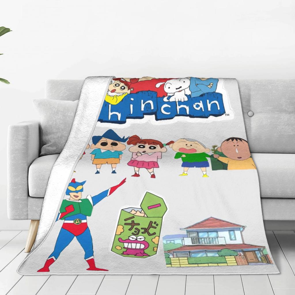 Crayons Shin-chans As Pikachu Blanket Soft Street Trend Plush Throw Blanket For Children Bedroom Flannel Bedspread Bed Cover