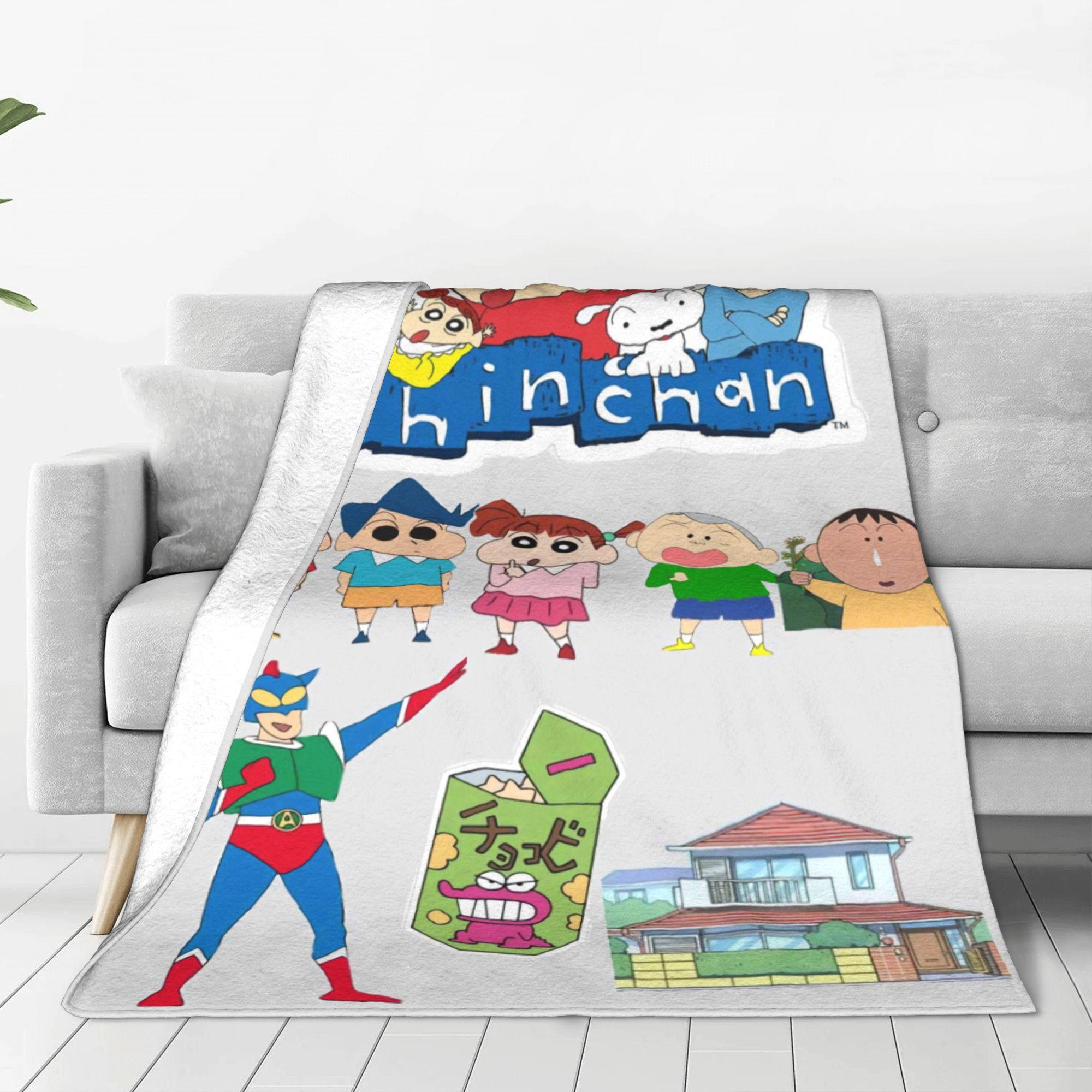 

Crayons Shin-chans Funny Cartoon Blankets Quality Super Soft Throw Blanket Autumn Students Couch Bed Funny Bedspread 30x40in