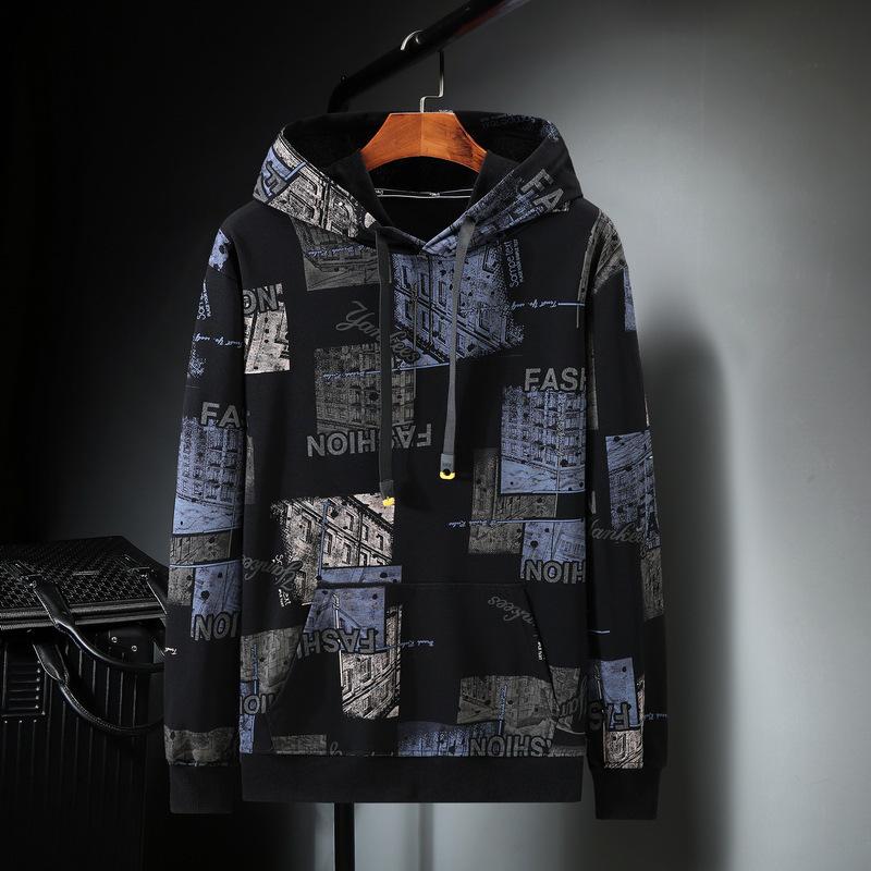 Men's Plus Size Trendy Long Sleeve Sweatshirt, Extra Large Round Neck for Spring and Autumn.